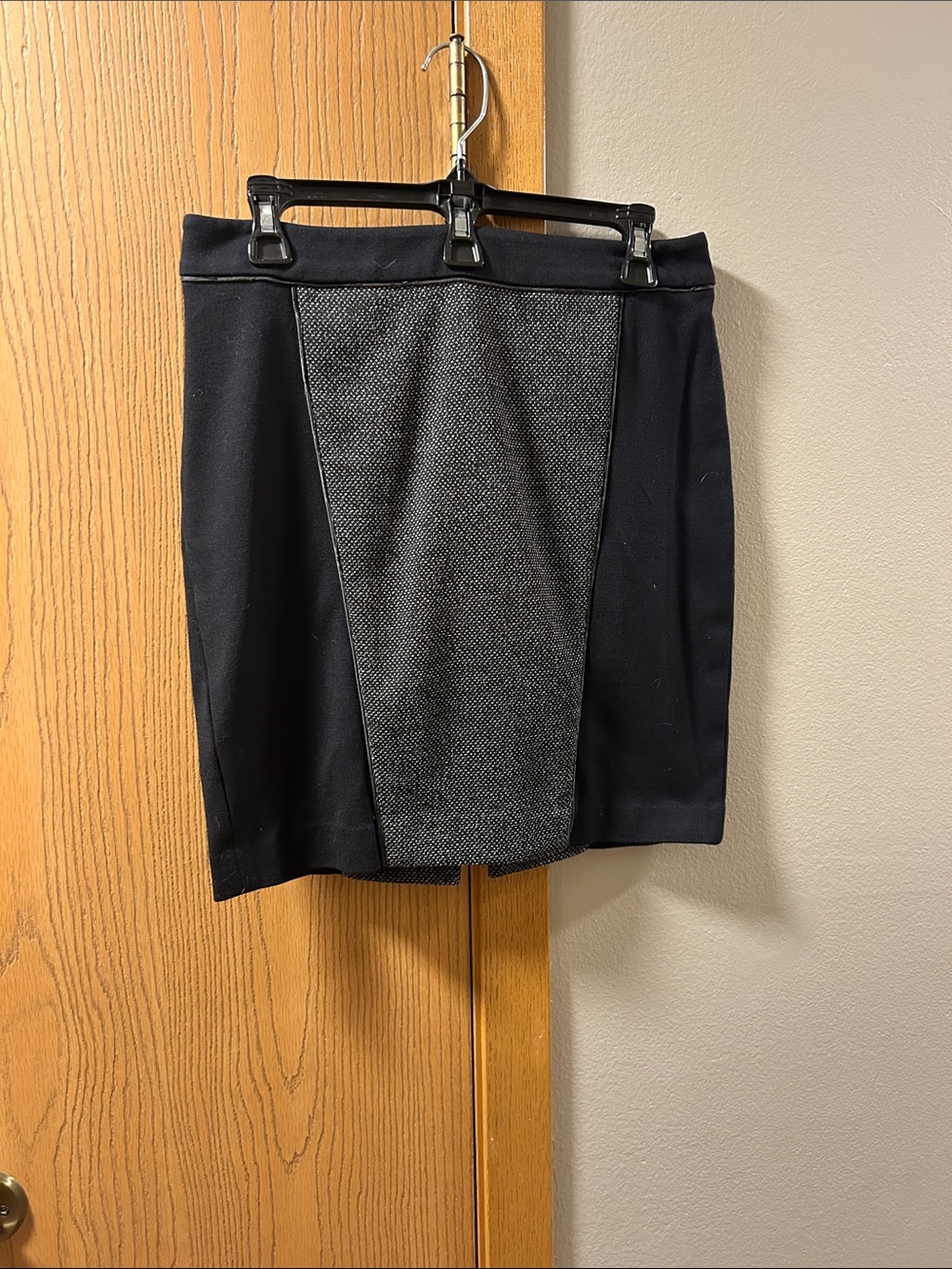 Express Black Mini Skirt with Charcoal Center Panel